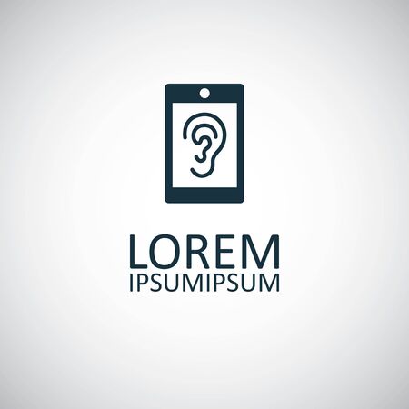 smartphone ear icon for web and UI on white backgroundのイラスト素材