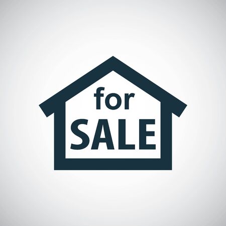 house for sale icon for web and UI on white backgroundのイラスト素材