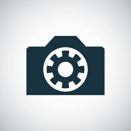 photo camera icon for web and UI on white backgroundのイラスト素材