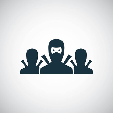 ninja team icon for web and UI on white backgroundのイラスト素材