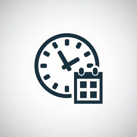 time watch calendar icon for web and UI on white backgroundのイラスト素材