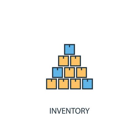 inventory concept 2 colored line icon. Simple yellow and blue element illustration. inventory concept outline designのイラスト素材