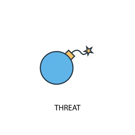 threat concept 2 colored line icon. Simple yellow and blue element illustration. threat concept outline designのイラスト素材