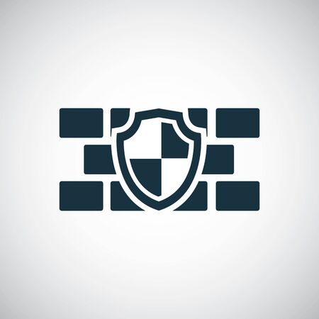 wall shield icon, on white background.のイラスト素材