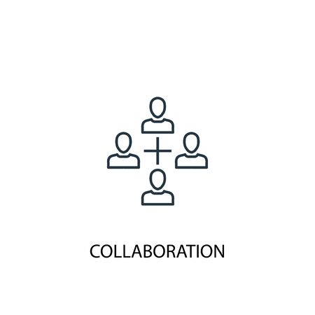 collaboration concept line icon. Simple element illustration. collaboration concept outline symbol design. Can be used for web and mobileのイラスト素材