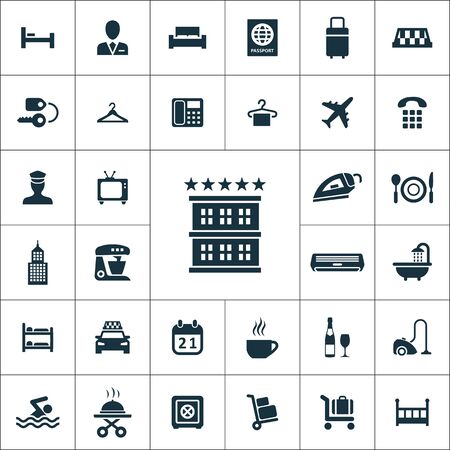 hotel icons universal set for web and UIのイラスト素材