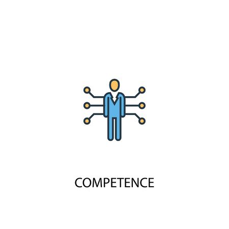 competence concept 2 colored line icon. Simple yellow and blue element illustration. competence concept outline symbolのイラスト素材