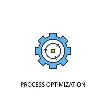 process optimization concept 2 colored icon. Simple blue element illustration. process optimization concept symbol design. Can be used for web and mobileのイラスト素材