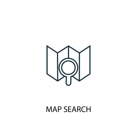 map search concept line icon. Simple element illustration. map search concept outline symbol design. Can be used for web and mobile UIのイラスト素材