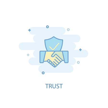 trust line concept. Simple line icon, colored illustration. trust symbol flat design. Can be used for UIのイラスト素材