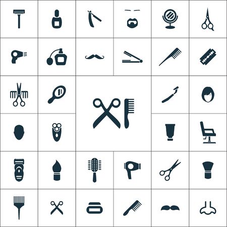 barbershop icons universal set for web and mobile.のイラスト素材