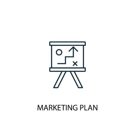 marketing plan concept line icon. Simple element illustration. marketing plan concept outline symbol design. Can be used for web and mobile