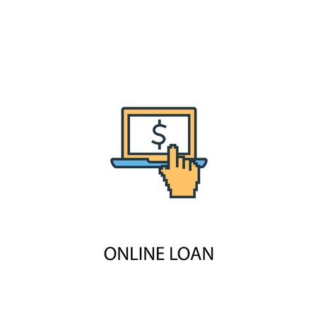 online loan concept 2 colored icon. Simple blue element illustration. online loan concept symbol design. Can be used for web and mobile UIのイラスト素材