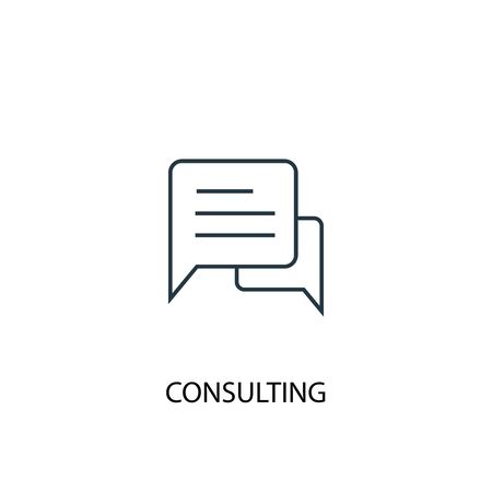 Consulting concept line icon. Simple element illustration. Consulting concept outline symbol design. Can be used for web and mobile UIのイラスト素材
