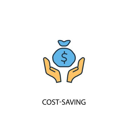 cost-saving concept 2 colored icon. Simple blue element illustration. cost-saving concept symbol design. Can be used for web and mobileのイラスト素材