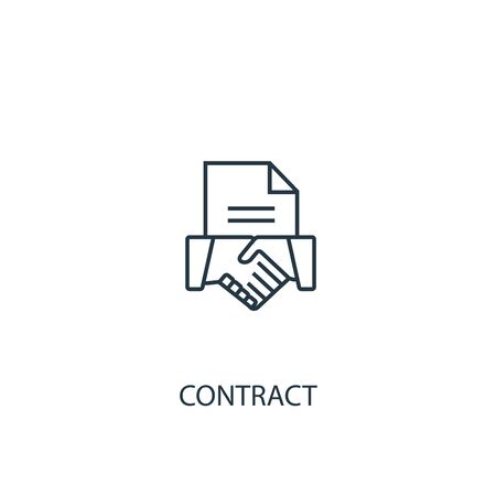 contract concept line icon. Simple element illustration. contract concept outline symbol design. Can be used for web and mobile UIのイラスト素材