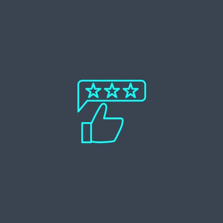 review concept blue line icon. Simple thin element on dark background. review concept outline symbol design. Can be used for web and mobileのイラスト素材