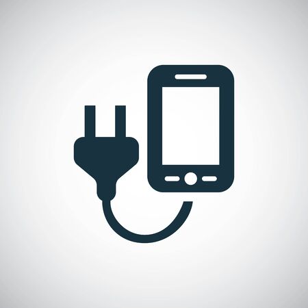 smartphone charge icon for web and UI on white backgroundのイラスト素材