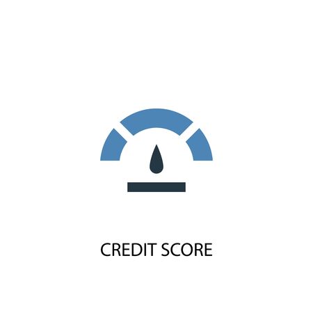 Credit score concept 2 colored icon. Simple blue element illustration. Credit score concept symbol design. Can be used for web and mobileのイラスト素材