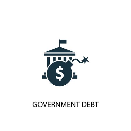 Government debt icon. Simple element illustration. Government debt concept symbol design. Can be used for webのイラスト素材