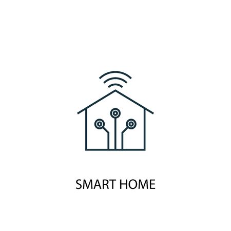 smart home concept line icon. Simple element illustration. smart home concept outline symbol design. Can be used for web and mobileのイラスト素材
