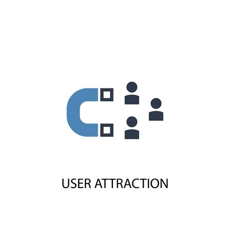 user attraction concept 2 colored icon. Simple blue element illustration. user attraction concept symbol design. Can be used for web and mobileのイラスト素材