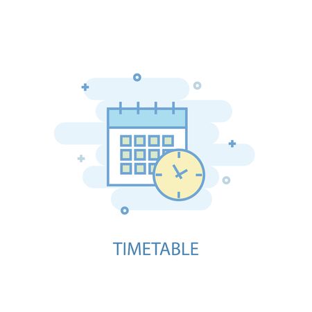 timetable line concept. Simple line icon, colored illustration. timetable symbol flat design. Can be used forのイラスト素材
