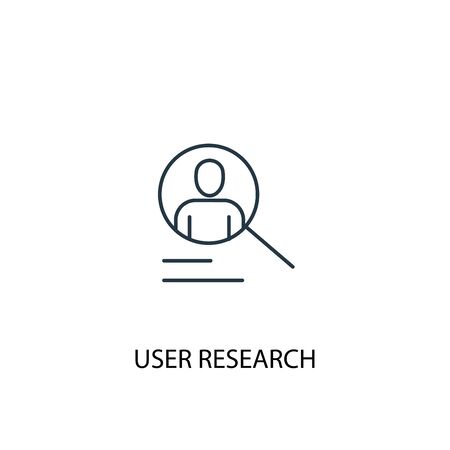 User research concept line icon. Simple element illustration. User research concept outline symbol design. Can be used for web and mobile UIのイラスト素材