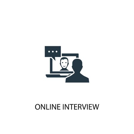 online interview icon. Simple element illustration. online interview concept symbol design. Can be used for web and mobile.のイラスト素材