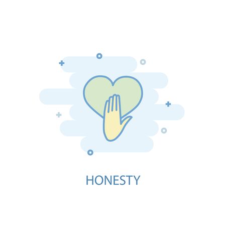 honesty line concept. Simple line icon, colored illustration. honesty symbol flat designのイラスト素材