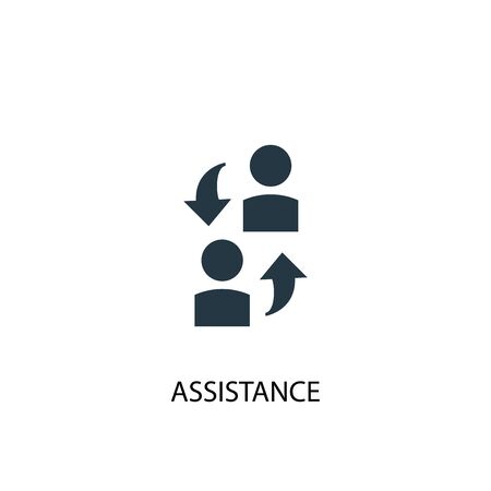 assistance icon. Simple element illustration. assistance concept symbol design. Can be used for webのイラスト素材