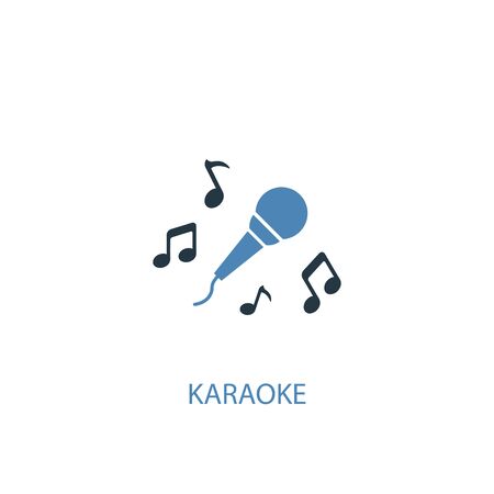 Karaoke concept 2 colored icon. Simple blue element illustration. Karaoke concept symbol design. Can be used for web and mobileのイラスト素材