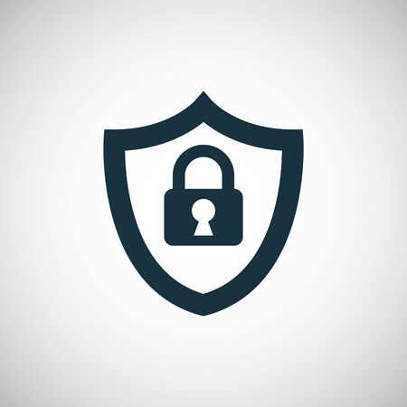 shield key icon for web and UI on white backgroundのイラスト素材
