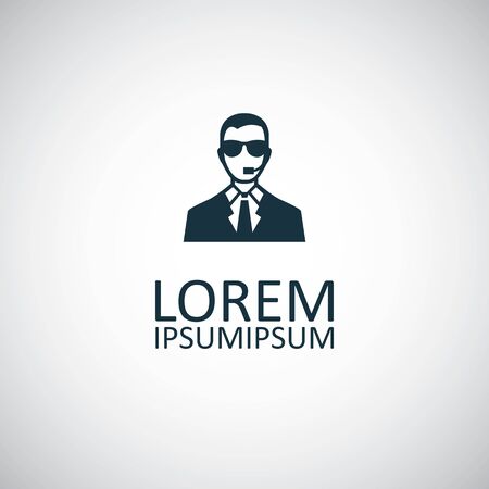 security man icon, on white background.のイラスト素材