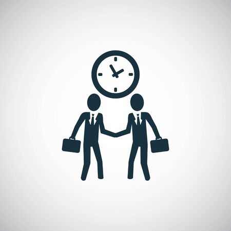 businessman handshake icon, on white background.のイラスト素材