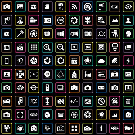 photography 100 icons universal set for web and UIのイラスト素材