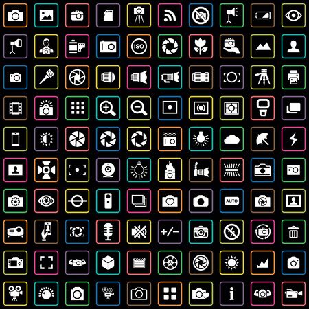 photography 100 icons universal set for web and UIの素材 [FY310133750697]