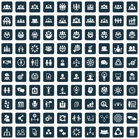 teamwork 100 icons universal set for web and UIのイラスト素材