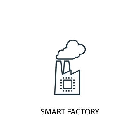 smart factory concept line icon. Simple element illustration. smart factory concept outline symbol design. Can be used for web and mobileのイラスト素材