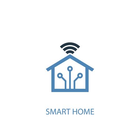 smart home concept 2 colored icon. Simple blue element illustration. smart home concept symbol design. Can be used for web and mobileのイラスト素材