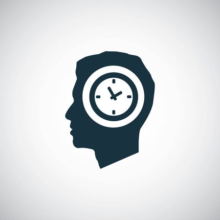 watch time head icon for web and UI on white backgroundのイラスト素材