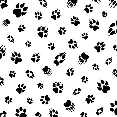 animal footprint on white background template patternのイラスト素材