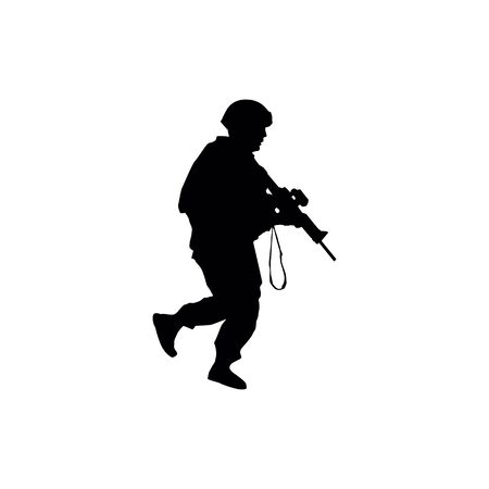 Soldiers silhouettes on white background.のイラスト素材