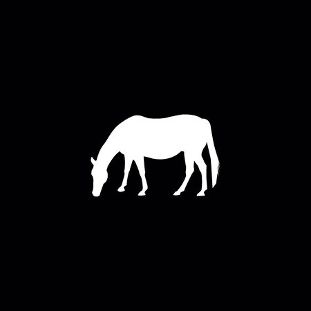 Horse silhouette on the black background.のイラスト素材