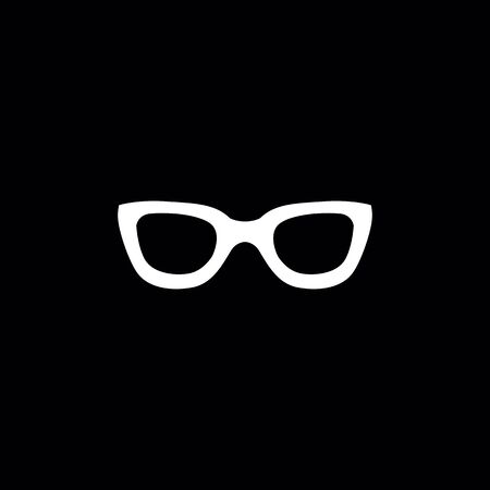 Glasses icon on the black background.のイラスト素材