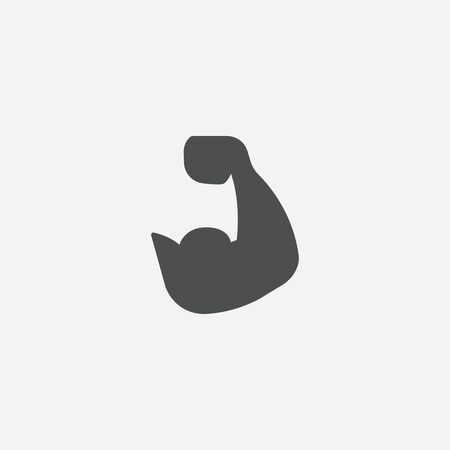 muscle arm icon, isolated, white backgroundのイラスト素材
