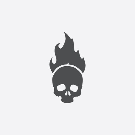 skull fire iconのイラスト素材