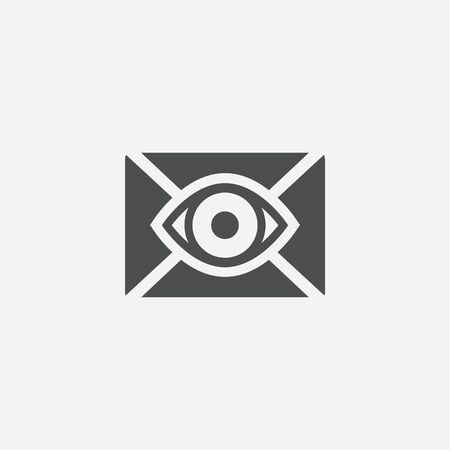 mail eye icon, on white background.のイラスト素材