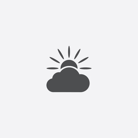 sun cloud icon, on white background.のイラスト素材