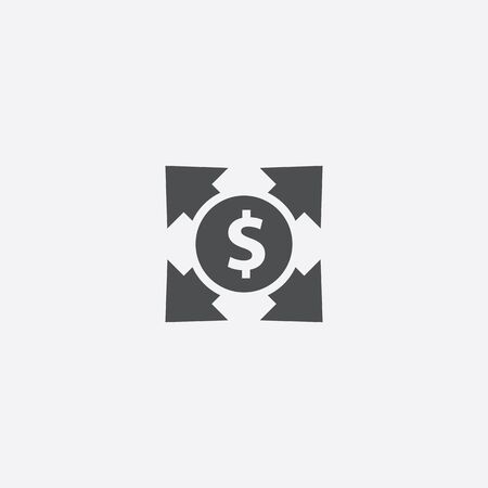 dollar arrow icon, on white background.のイラスト素材